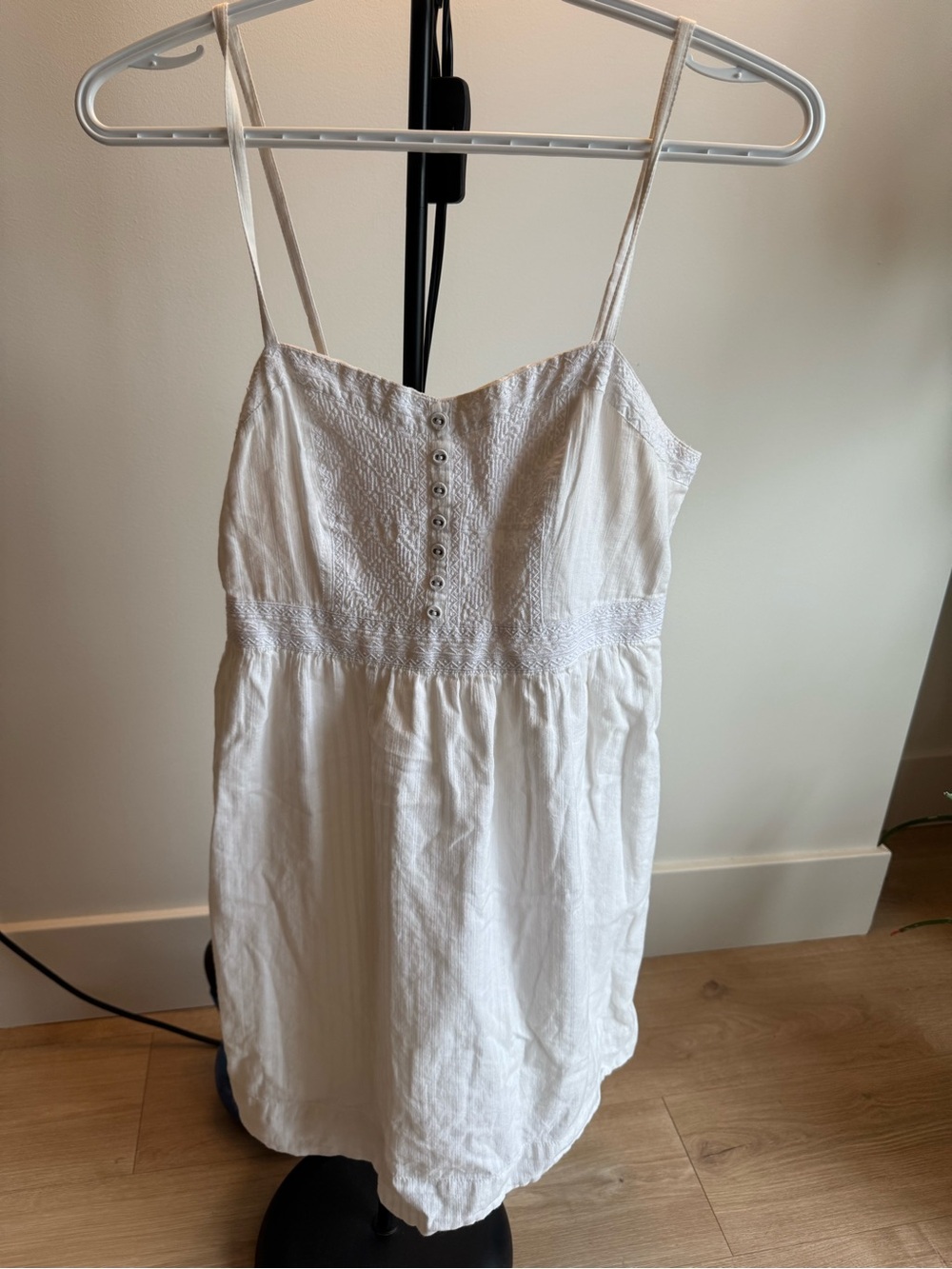 American Eagle Outfitters White Button-Front Dress